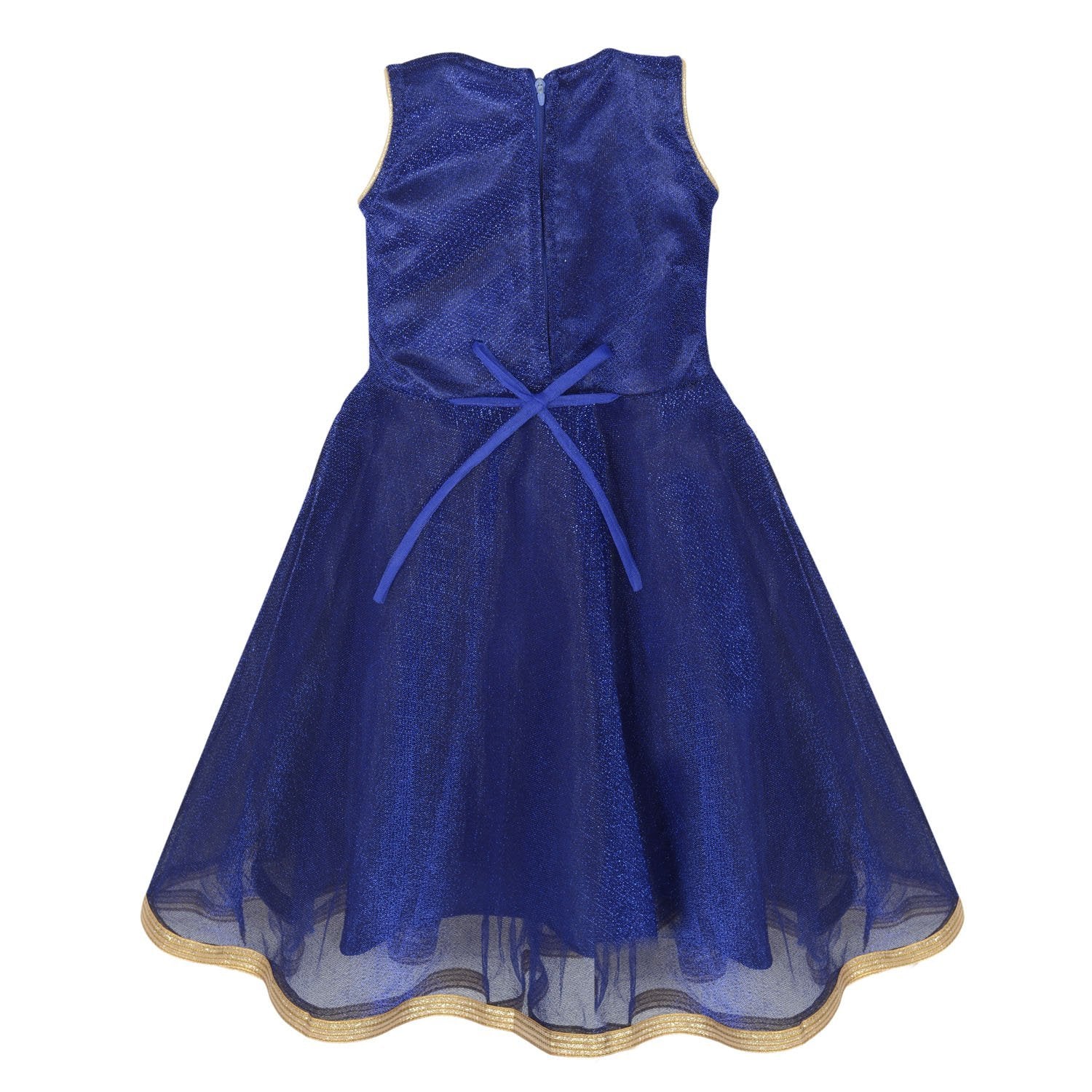 Girls Long Frock LF121blu -  Wish Karo Dresses
