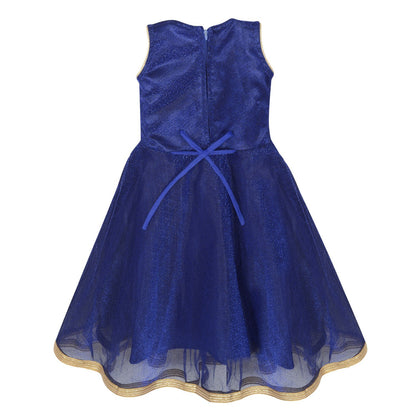 Girls Long Frock LF121blu -  Wish Karo Dresses