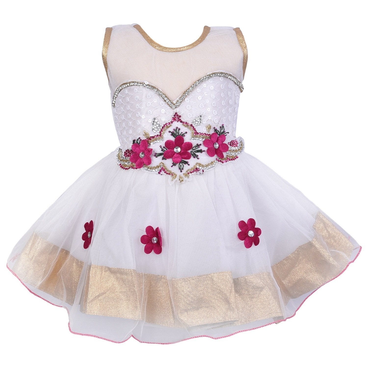 Baby Girls Frock Dress fr10pinknw - Wish Karo Party Wear - frocks Party Wear - baby dress