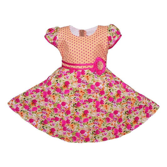 Baby Girls Cotton Frock Dress Ctn254pnk - Wish Karo Cotton Wear - frocks Cotton Wear - baby dress