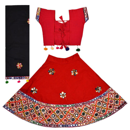Girl's  Ghaghra Choli GC 126red -  Wish Karo Dresses