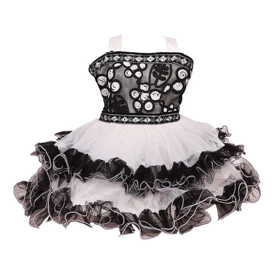 Baby Girls party wear Frock Dress fr2503blk -  Wish Karo Dresses