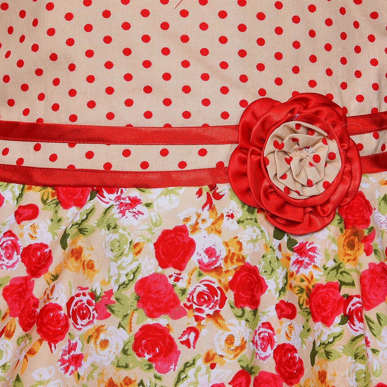 Baby Girls Cotton Frock Dress Ctn254rd - Wish Karo Cotton Wear - frocks Cotton Wear - baby dress