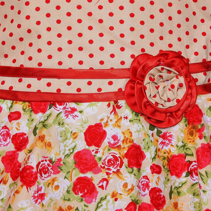 Baby Girls Cotton Frock Dress Ctn254rd - Wish Karo Cotton Wear - frocks Cotton Wear - baby dress