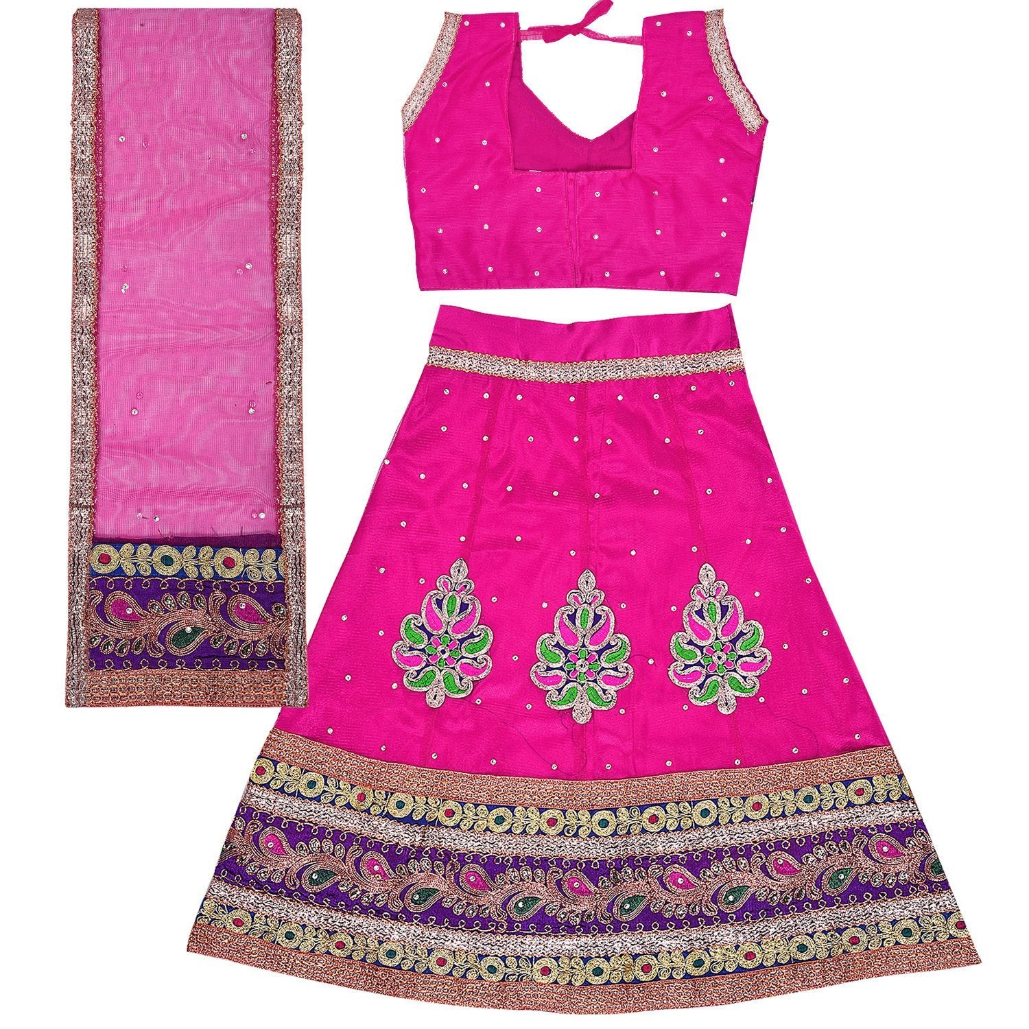 Girl's Leghnga Choli GC 127pnk -  Wish Karo Dresses