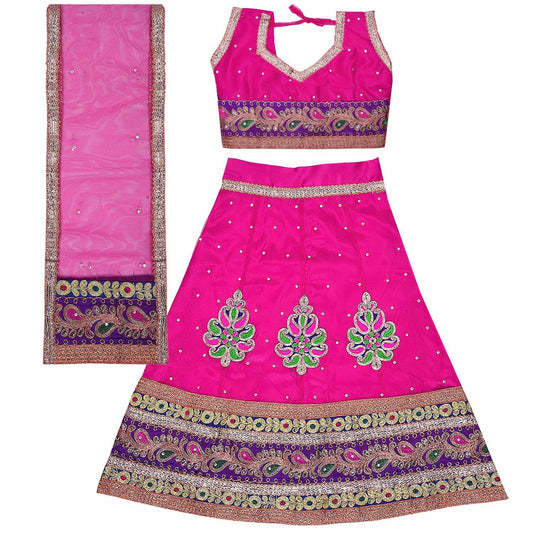 Girl's Leghnga Choli GC 127pnk -  Wish Karo Dresses