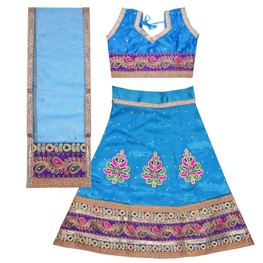 Girl's Leghnga Choli GC 127sblu -  Wish Karo Dresses