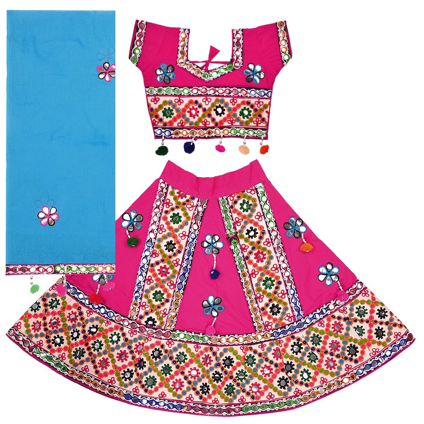 Girl's  Ghaghra Choli GC 126pnk -  Wish Karo Dresses