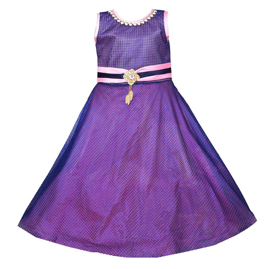 Girls Party Wear Long Dress Gown LF133pnk -  Wish Karo Dresses