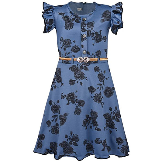 Wish Karo Girls Casual Western Dress - Japan Satin - (CSL233b)