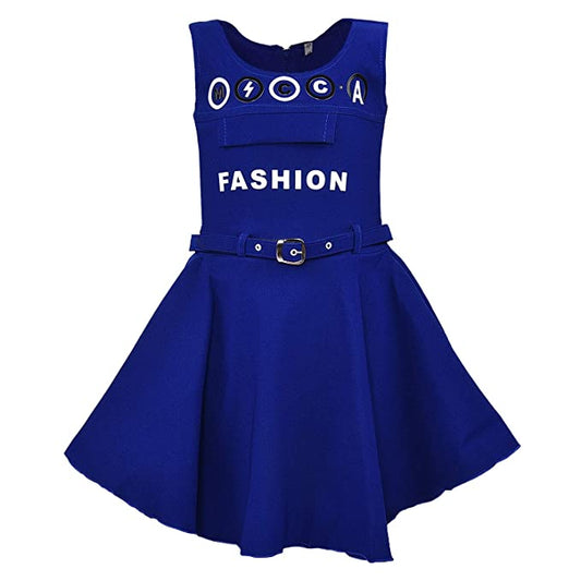 Wish Karo Girls Casual Western Dress - Japan Satin - (CSL236blu)