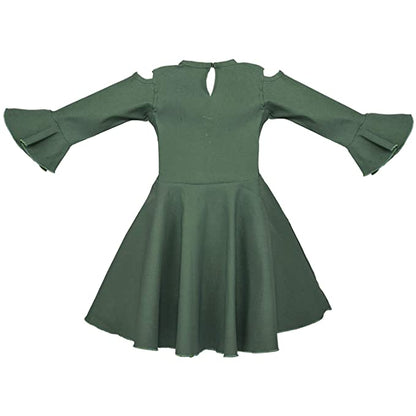 Wish Karo Girls' Knee Length Dress- (CSL237grn)