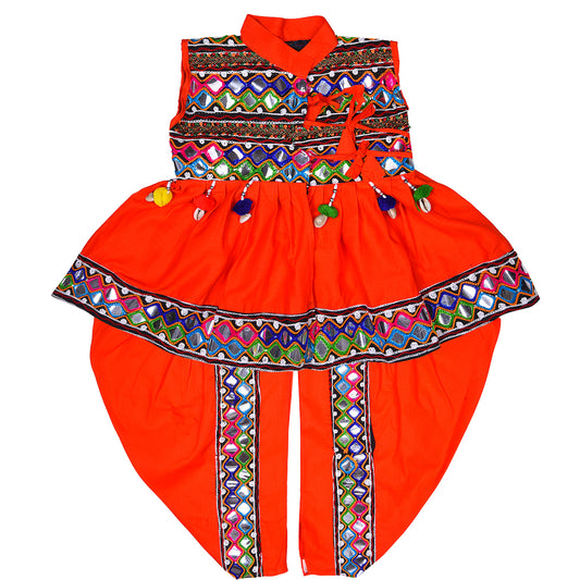 Boys Sleeveless Hand Embroidered Kedia Set BD143org