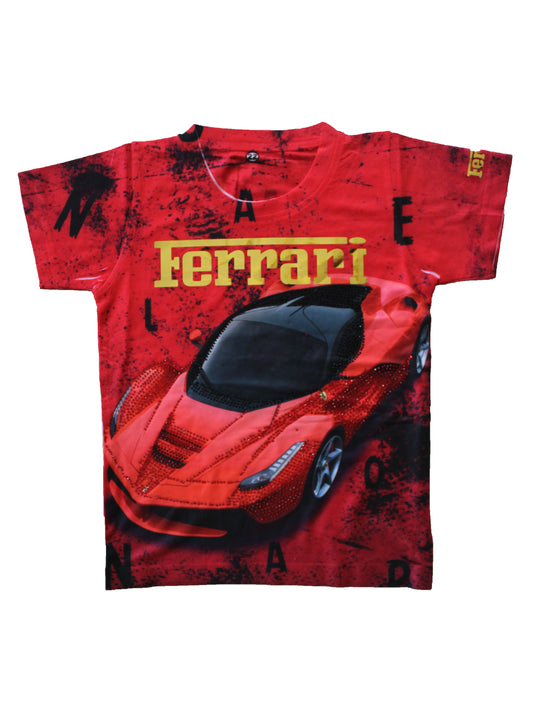 Wish Karo | Boys Ferrari Tshirt Red