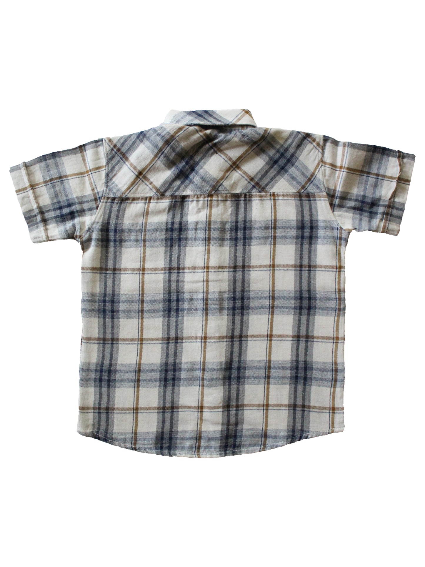 Wish Karo | Boys Checked Shirt White & Blue