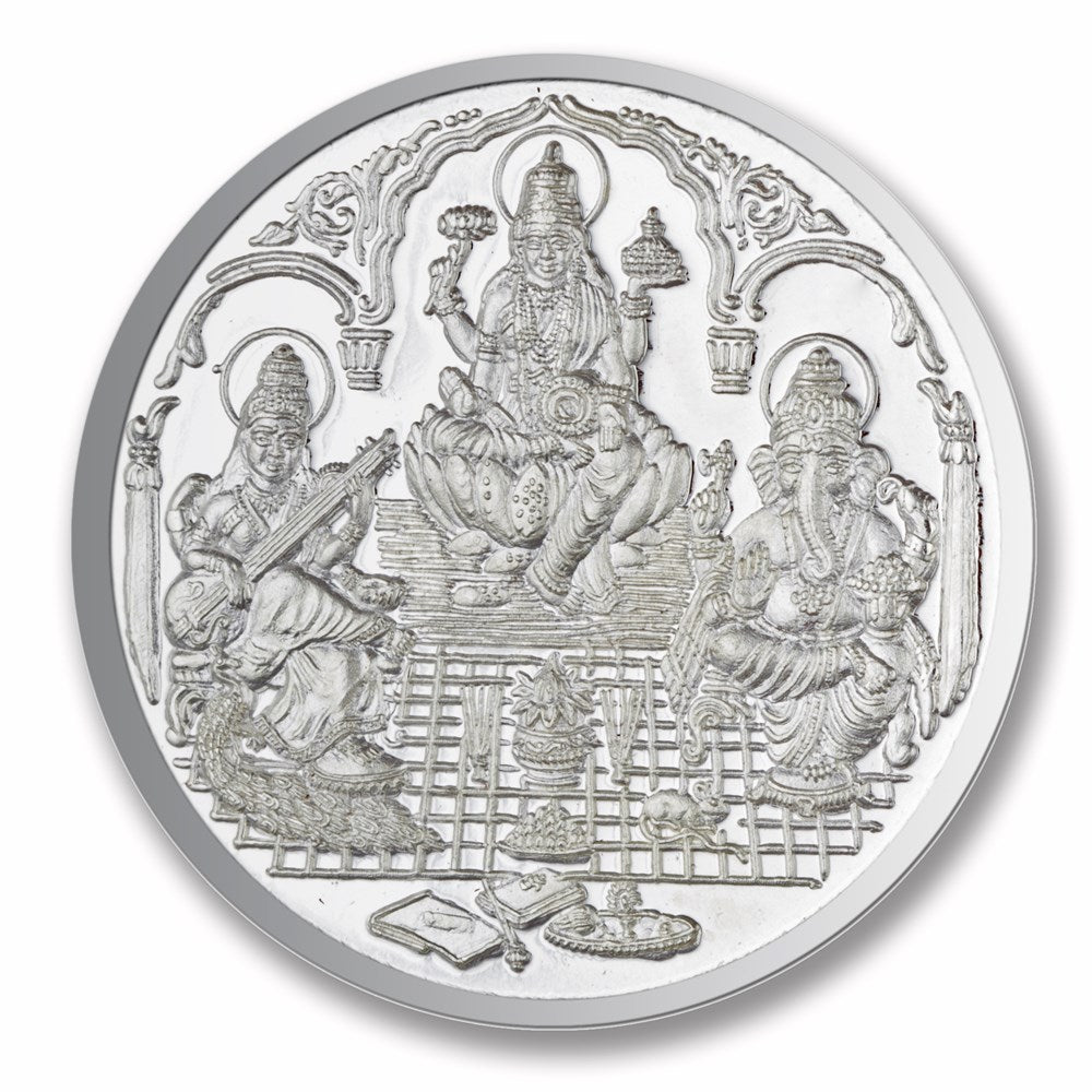 Trimurti Shree Silver Coin ( 5 gms) -  Wish Karo Dresses