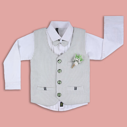 Wish Karo Shirt With Waistcoat And Pant For Boys (bsp007grn)