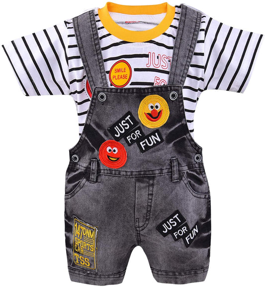 Wish Karo Unisex Dungaree Dress for Baby Boys-Baby Girls-(bt31y)