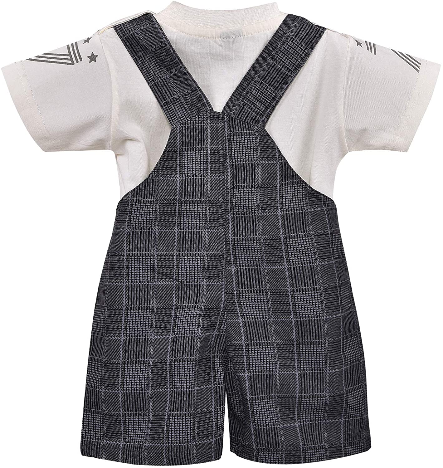 Wish Karo Baby Boys Dungaree Dress For Kids-(bt47gry)