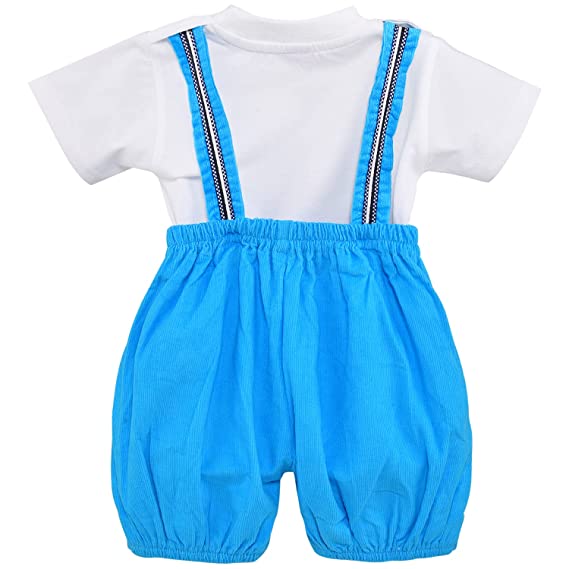 Wish Karo Baby Boys T-Shirt And Dungaree For Boys-(bt502blu)