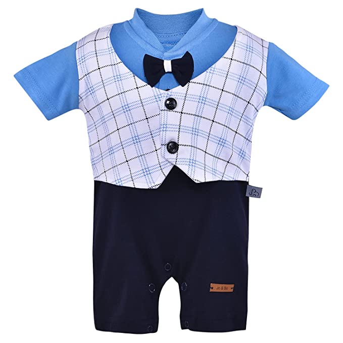 Wish Karo Baby Boys Rompers-(bt508blu)