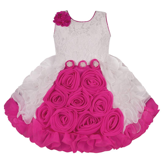 Baby Girls Party Wear Frock Birthday Dress For Girls bxa170dpnk - Wish Karo Party Wear - frocks Party Wear - baby dress