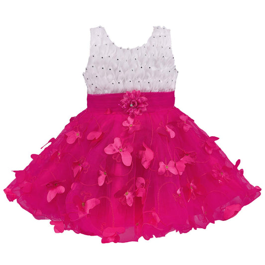 Baby Girls Party Wear Dress Birthday Frocks For Girls bxa204rani - Wish Karo Party Wear - frocks Party Wear - baby dress