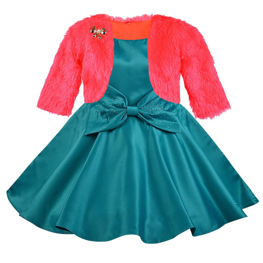 Wish Karo Baby Girls Partywear Frocks Dress With Jacket bxa245grnJKTRDF