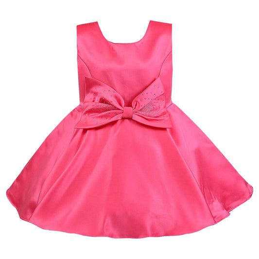 Girls A-line Sleeveless Satin dress