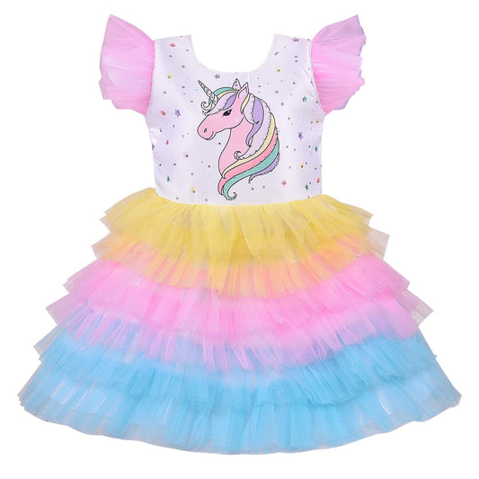 Wish Karo Baby Girls Frock Unicorn Dress-(bxa273mlt)