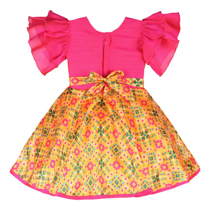 Wish Karo baby girls partywear frocks dress  bxap432pnk