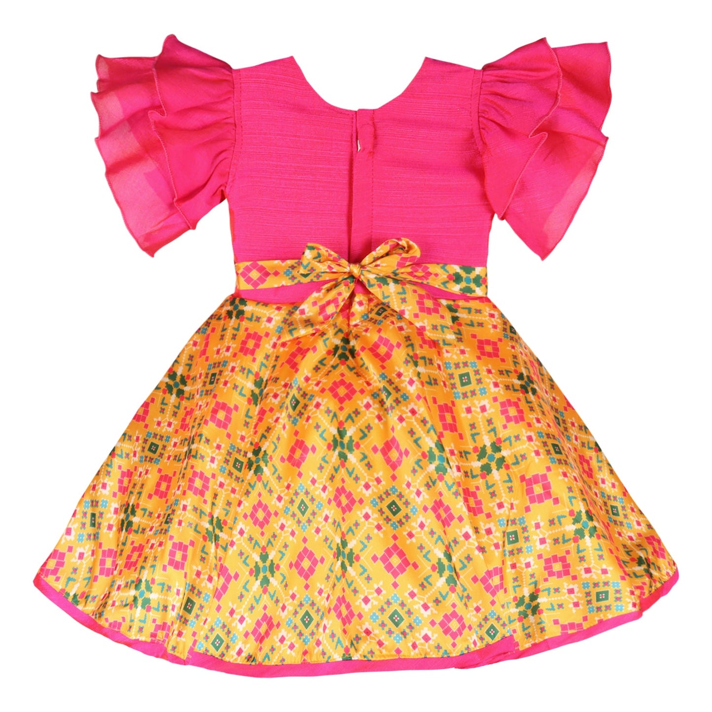 Girls Printed Embroidered A-Line Ethnic Dress