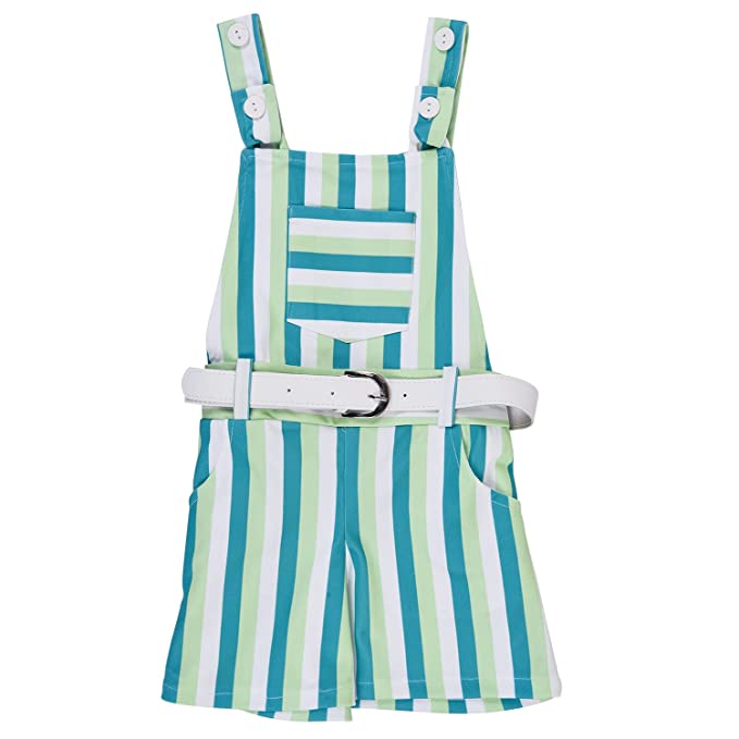 Wish Karo Baby Girls Dungaree Dress for Girls-(csl296grn)