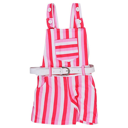 Wish Karo Baby Girls Dungaree Dress for Girls-(csl296pnk)