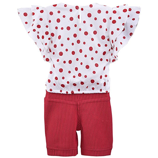Wish Karo Baby Girls Top and Shorts Dress For Girls-(csl297rd)