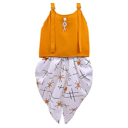 Wish Karo Baby Girls Top and Dhoti Pant Dress For Girls-(csl302org)
