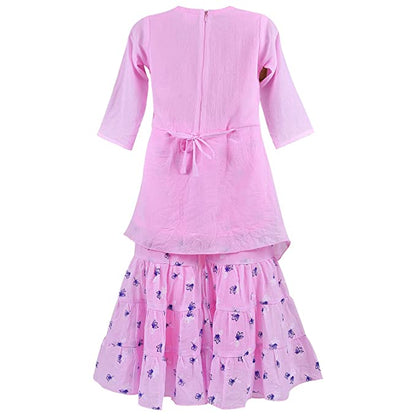 Wish Karo Baby Girls Top and Palazzo Dress for Girls-(csl304bpnk)