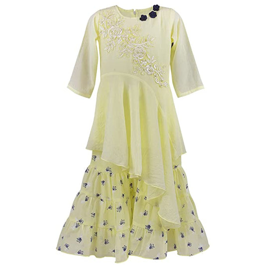 Wish Karo Baby Girls Top and Palazzo Dress for Girls-(csl304y)