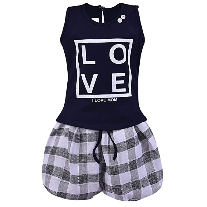 Wish Karo Baby Girls Top and Shorts Dress For Girls-(csl319blk)
