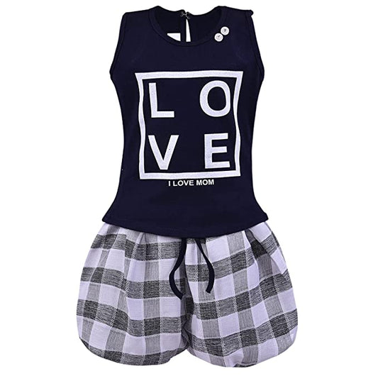 Wish Karo Baby Girls Top and Shorts Dress For Girls-(csl319blk)