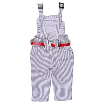 Wish Karo Baby Girls T-Shirt and Dungaree Dress For Girls-(csl321rd)