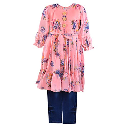 Wish Karo Baby Girls Top and Pant Dress For Girls-(csl327pnk)