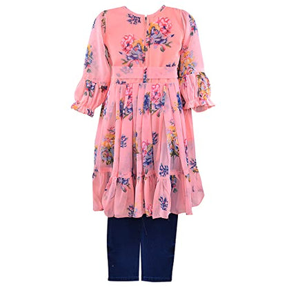Wish Karo Baby Girls Top and Pant Dress For Girls-(csl327pnk)