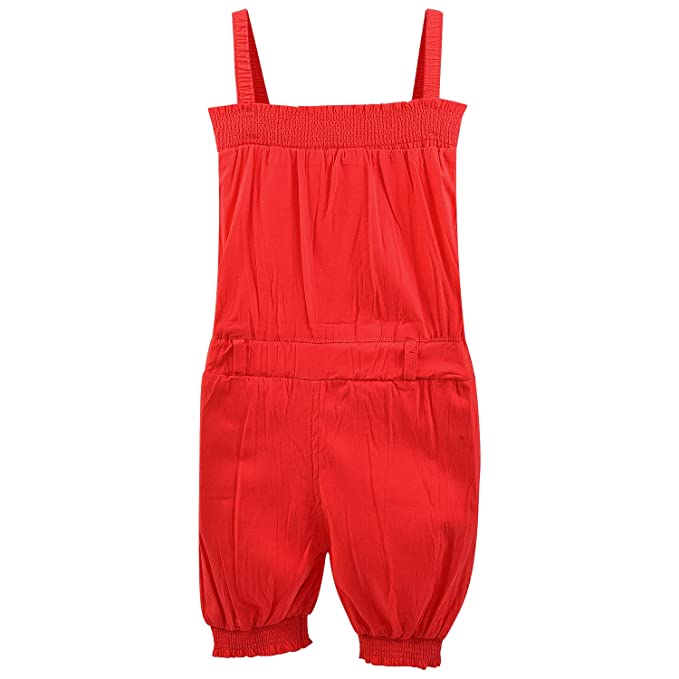 Wish Karo Baby Girls Dungaree Dress for Girls-(csl330rd)