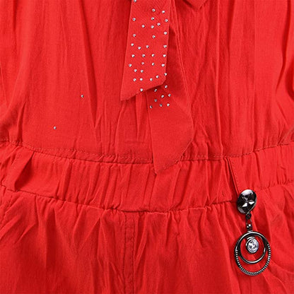 Wish Karo Baby Girls Dungaree Dress for Girls-(csl330rd)