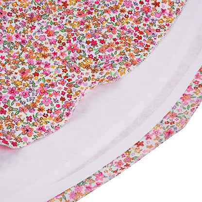Girl's Pink Floral Ruffle Summer Dress