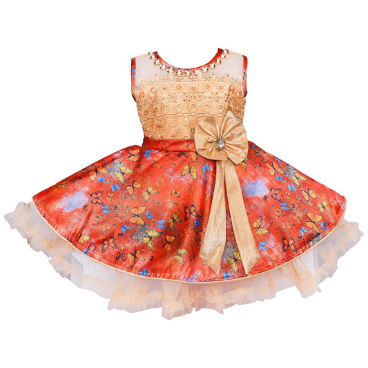 Baby Girls Party Wear Dress Birthday Frocks For Girls fe2649rd - Wish Karo Party Wear - frocks Party Wear - baby dress