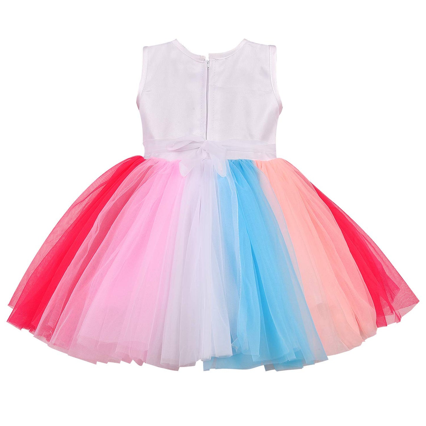Wish Karo Girl's A-Line Knee Length Dress (fe2658mltnw)