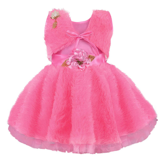 Baby Girls Party Wear Frock Birthday Dress For Girls fe2668pnk - Wish Karo Party Wear - frocks Party Wear - baby dress