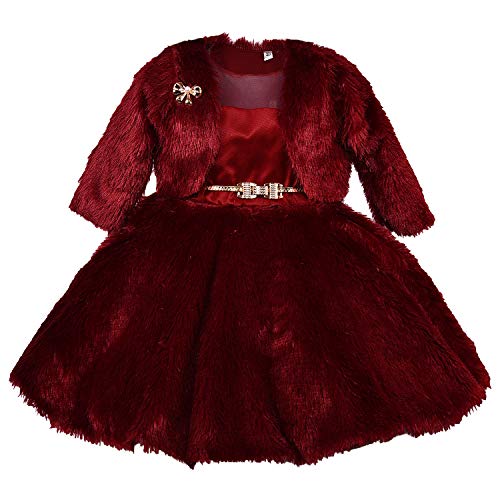 Wish Karo Baby Girls' Knee Length Dress (fe2688mrn)